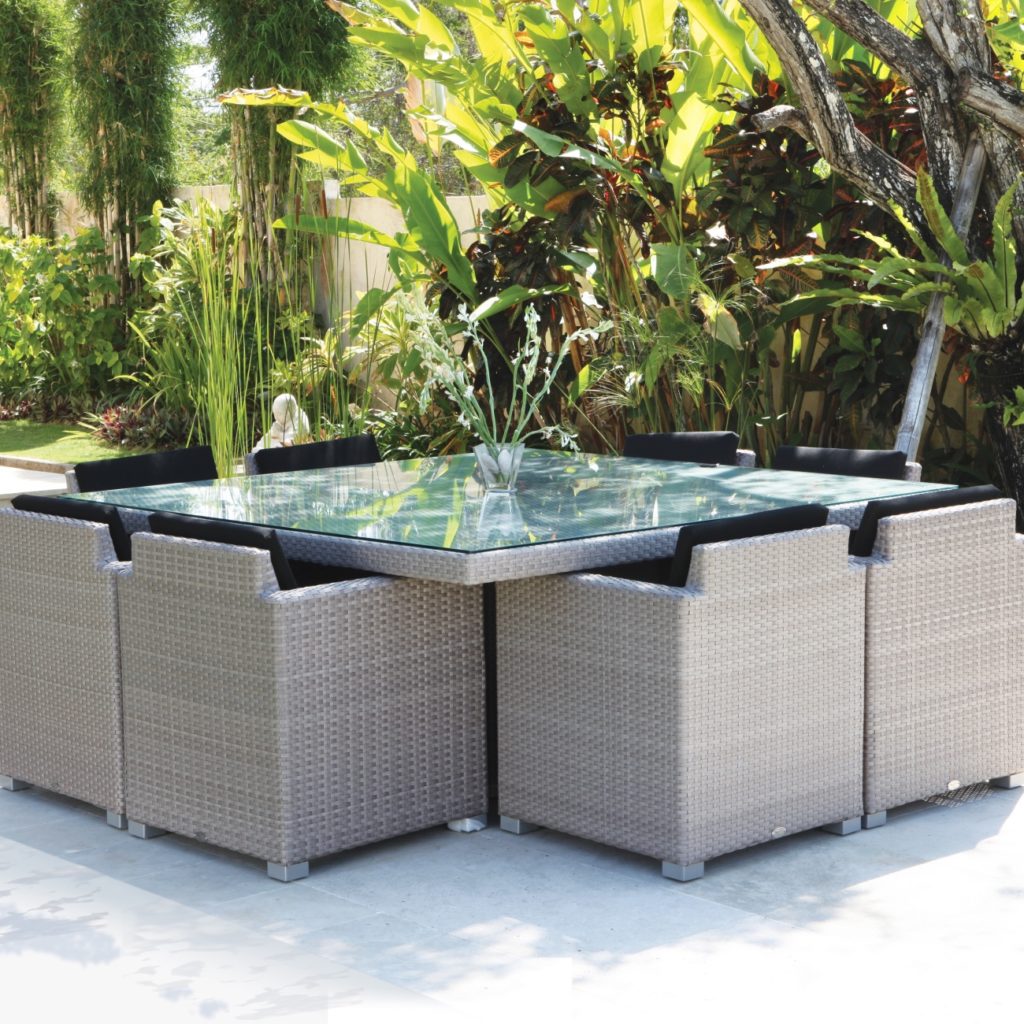 Skyline Pacific Square Table Seats 8 Luxury Outdoor Living